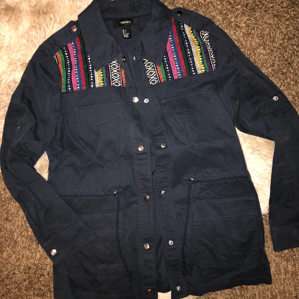 Forever 21 Navy Blue Jacket Coat